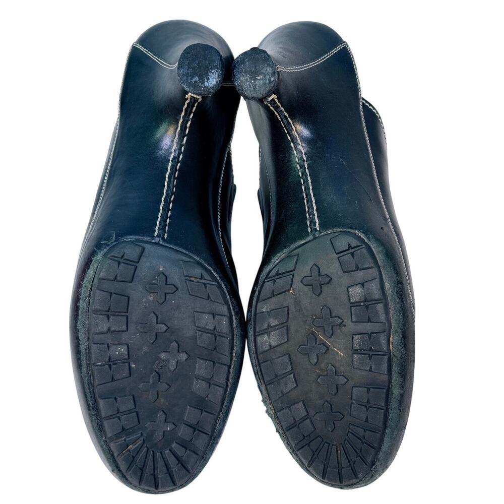 Cole Haan Woman’s Sz 7-1/2 B Leather Heeled Slides in Black - Picture 8 of 8